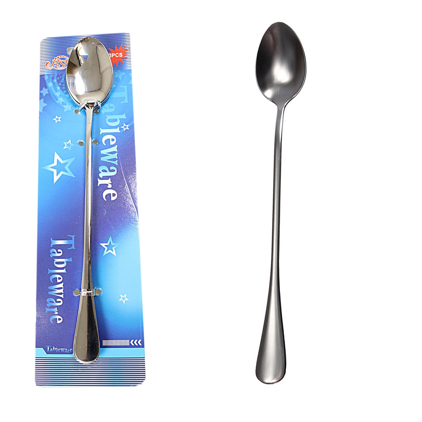 Stainless Steel Long Ice Cream Dessert Latte Spoon 20 cm Pack of 3 2746