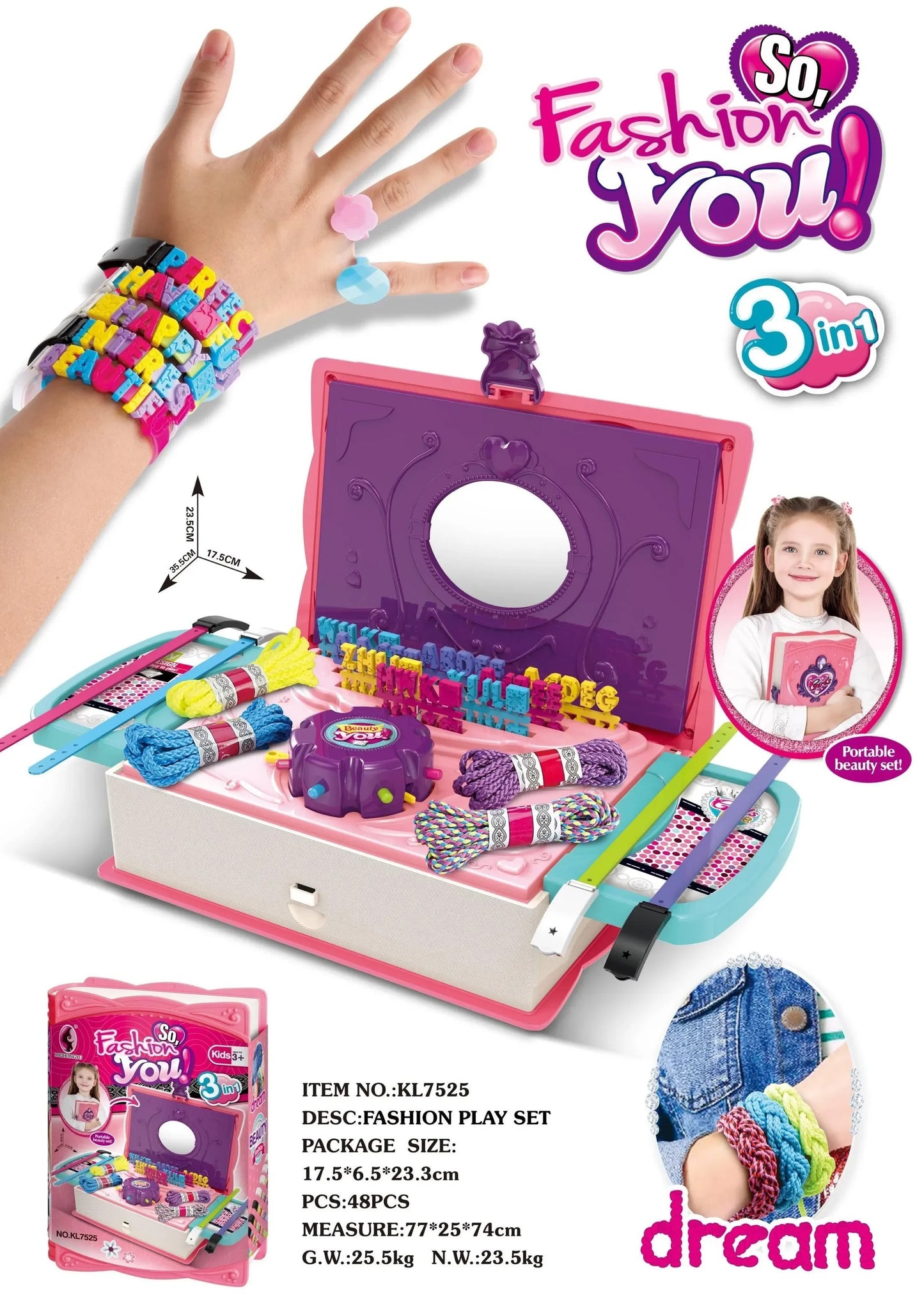 3 In 1 Bracelet Girls Beauty Case