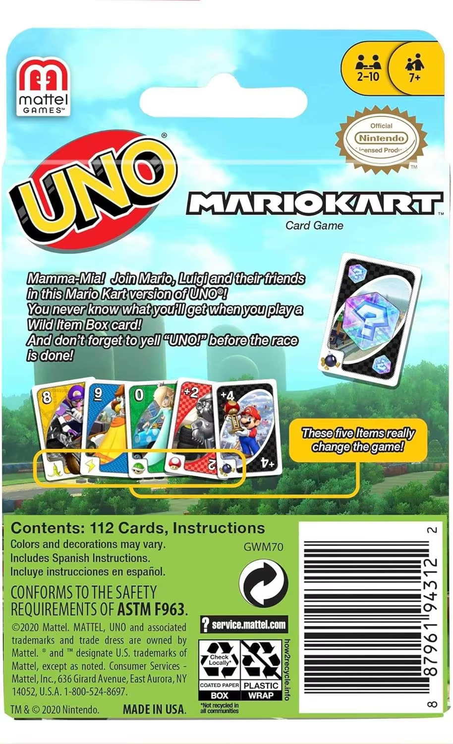 Mario Kart UNO Special Edition Card Game Pack