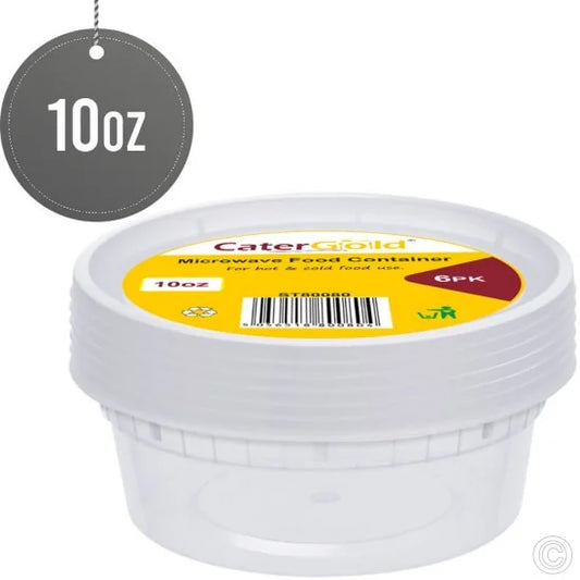 Round Plastic Food Storage Take Away Container 10oz Pack of 6 ST80080