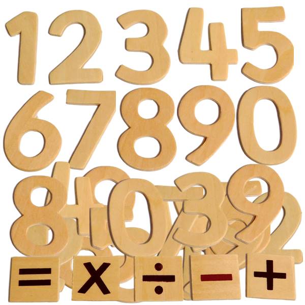 Wooden Numbers And Symbols Bumper Bag ( Craft Clearance Special )