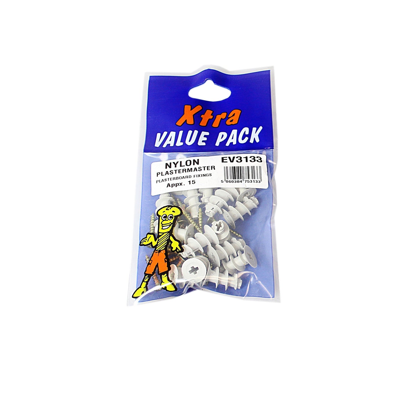 Xtra Value Pack Nylon Plaster Master Plasterboard Fixings Pack of 15 EV3133