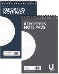 Spiral Reporters Note Pad 5" x 8" Pack of 3 Assorted Colours P1004 A