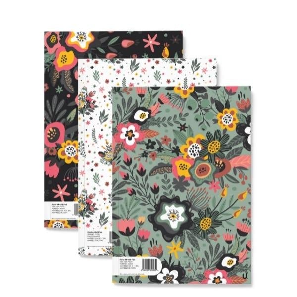 Floral A4 Refill Pad School Assorted Designs P1070