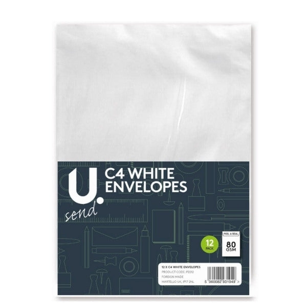 C4 12 Pack White Envelopes Office Supplies Home Peel And Seal Envelopes P2212