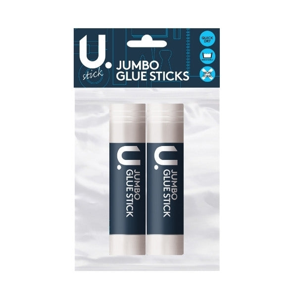 2 Pack Jumbo Glue Sticks Quick Dry Washable Non Toxic Glue P2404