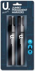 Jumbo Permanent Markers Black High Quality 2 Pack P2670