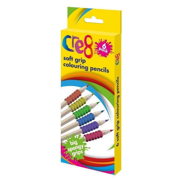 Soft Grip Colouring Pencils Pack of 6 P2686