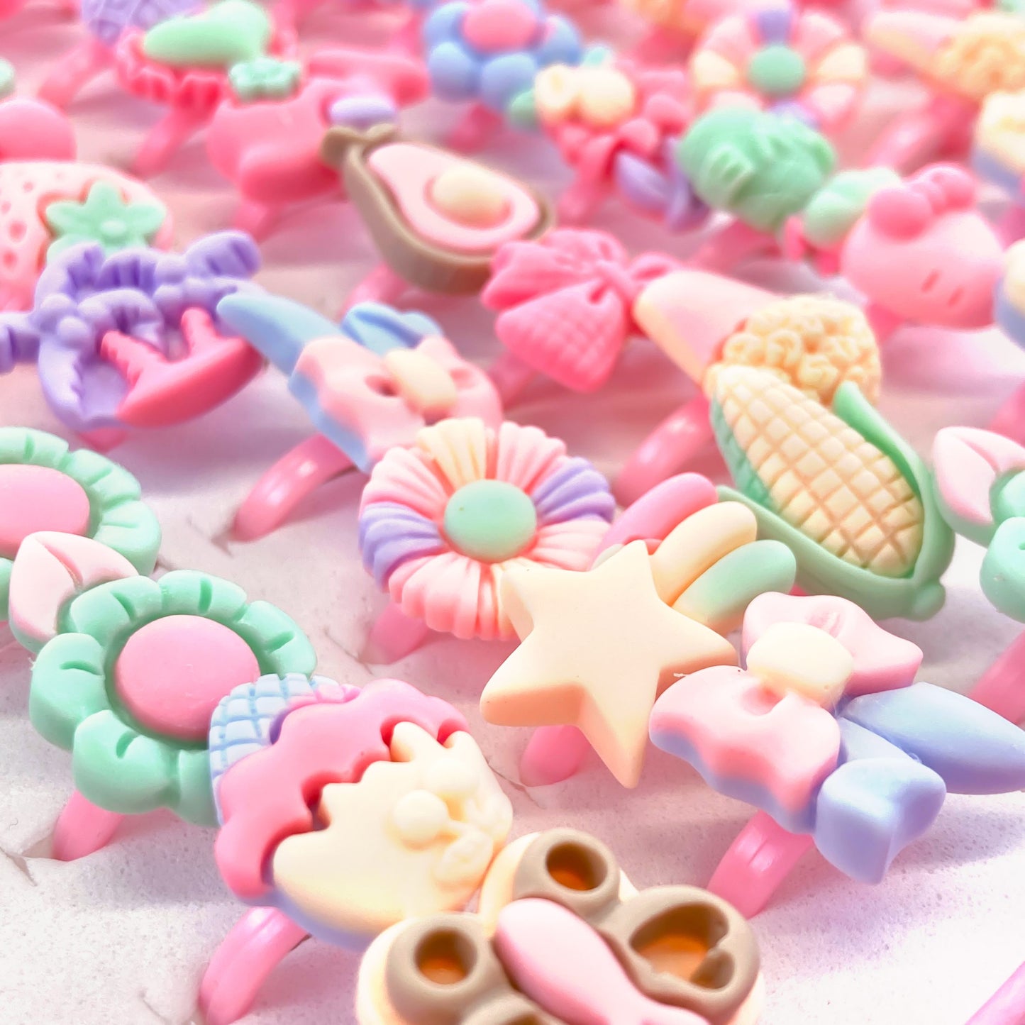 Cute Pastel Rings x 5