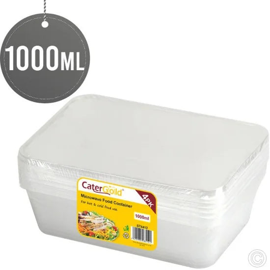 Plastic Food Storage Take Away Container 1000ml Pack of 4 ST8412