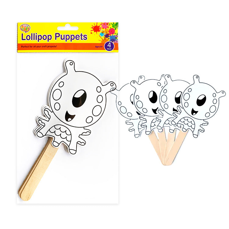 Monster Lollypop Puppets (pk 4)