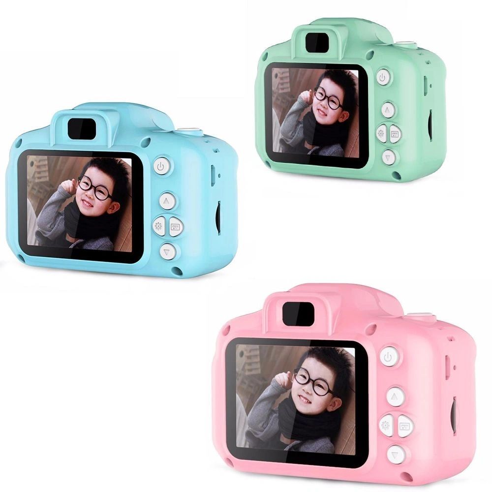 Kids Digital Camera Cartoon Style With 1GB Storage & Straps (3 Colours)