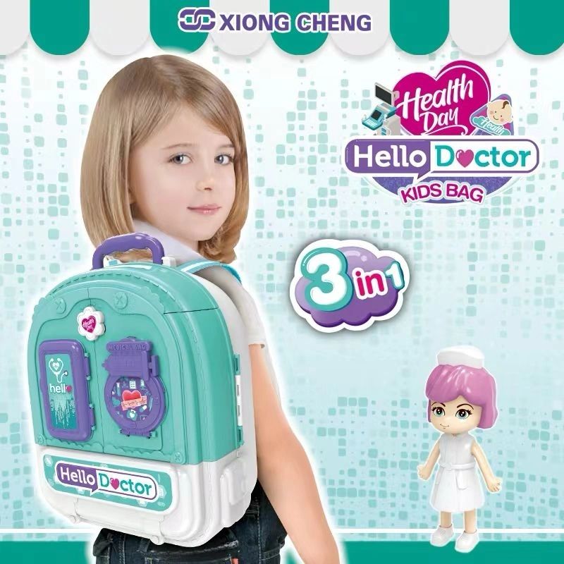 3 in 1 Doctors Playset Backpack Double Sided Case