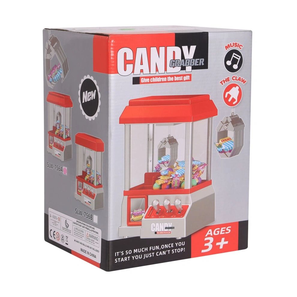 Mini Candy Grabber Claw Machine Red Vending Arcade Game