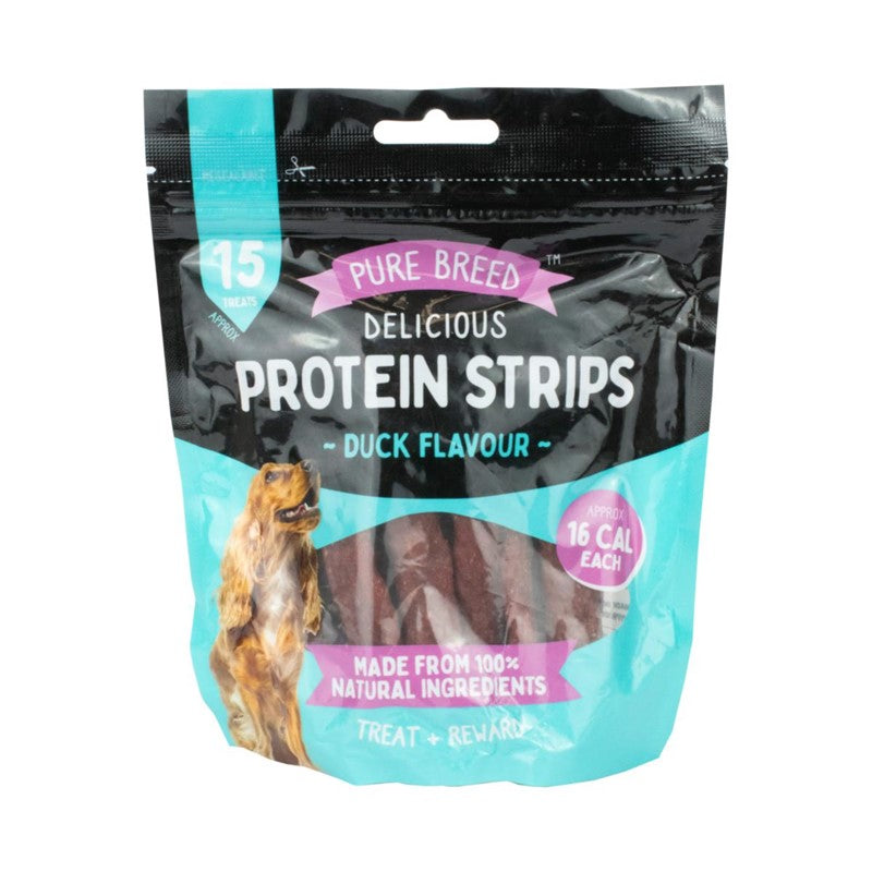 Pet Dog Treats Delicious Protein Strips Duck Flavour 150g 323892