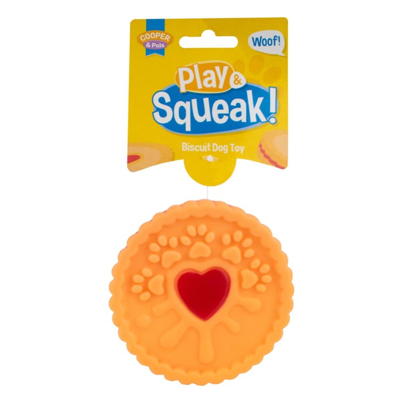 Pet Dog Toy Squeaky Biscuit Cookie Assorted Designs 323956