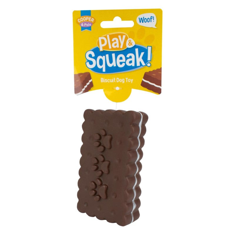 Pet Dog Toy Squeaky Biscuit Cookie Assorted Designs 323956