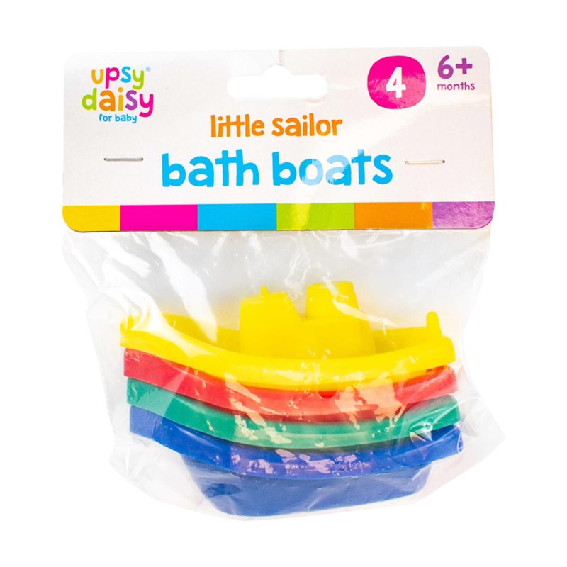 Children'S Plastic Little Sailor Bath Boats Pack Of 4 Assorted Colours