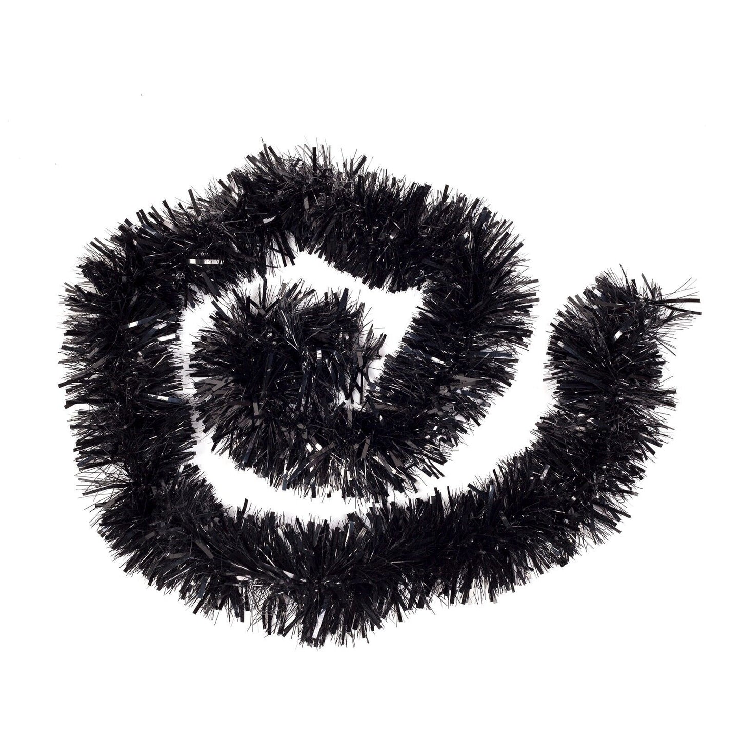 Christmas Tree Tinsel Garland Black with Silver or Purple 1.8M Assorted Colours 6367