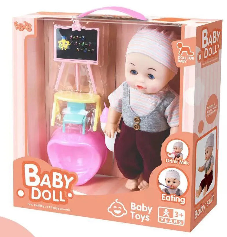 Interactive Baby Doll Set with Toy Accessories School Set