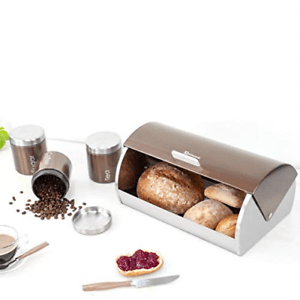 SQ Professional Gems Metal Bread Bin with 3 Canisters Axinite / Copper 7668