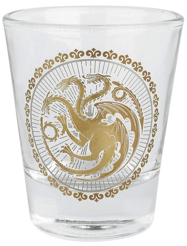 Game of Thrones Set of 6 Black and Gold Premium Glasses Luxury Box Set