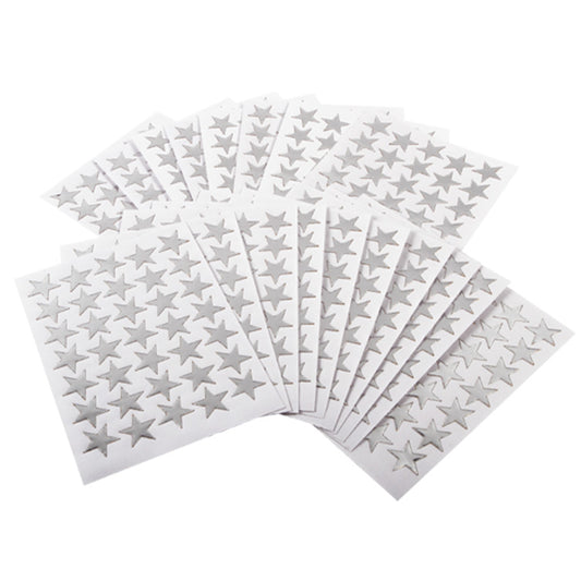 Silver Stars Sticker Sheets x 10 ( 350 Stars )
