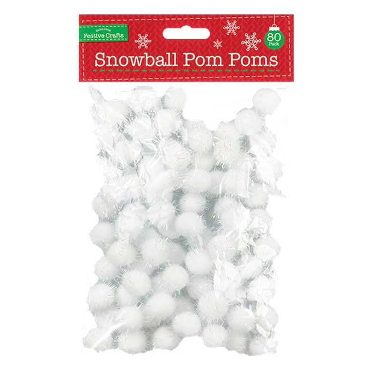 Xmas Glitter Snowball Pom Pom Pack