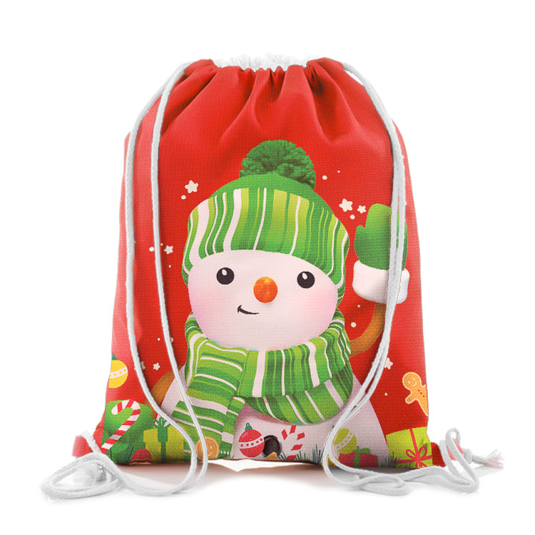 Xmas Snowman Mini Drawstring Bag