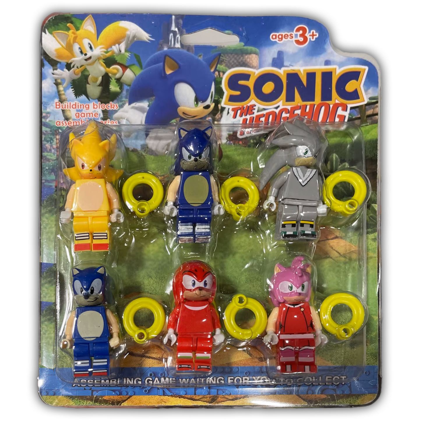 Sonic & Friends Style Mini Figures Building Blocks Accessories 6 Pack
