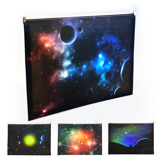 Space A4 Glitter Stationery Pouch