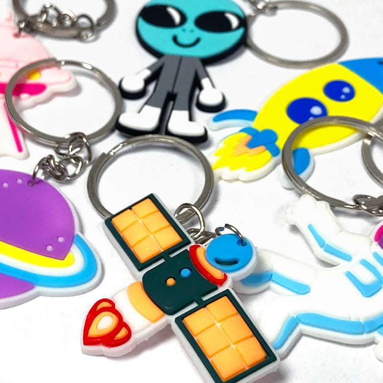 Outer Space Chunky Keychains x 6 ( ONE OFF SPECIAL )