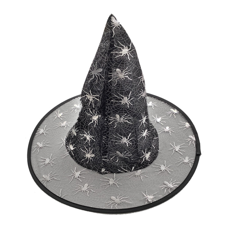 Childs Witch Hat Spider Design Black