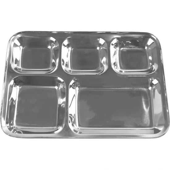 Stainless Steel 5 Compartment Dinner Lunch Tray 34 x 26cm ST14083