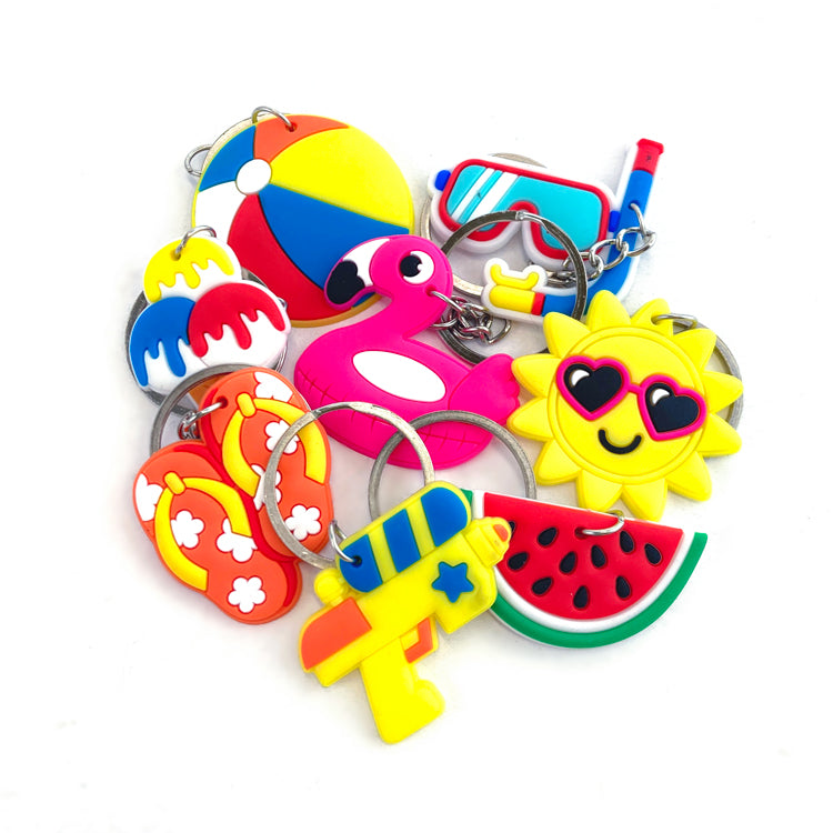 Summer Chunky 3D Keyrings x 6