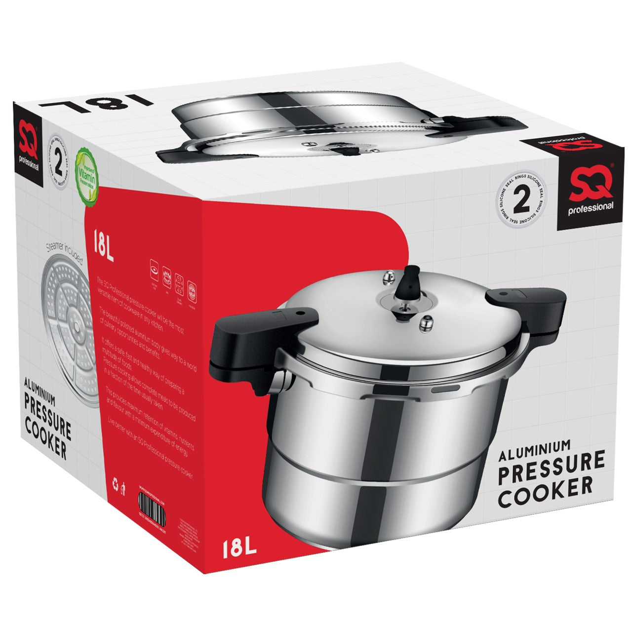 SQ Professional Aluminium Pressure Cooker 18 Litre 10573