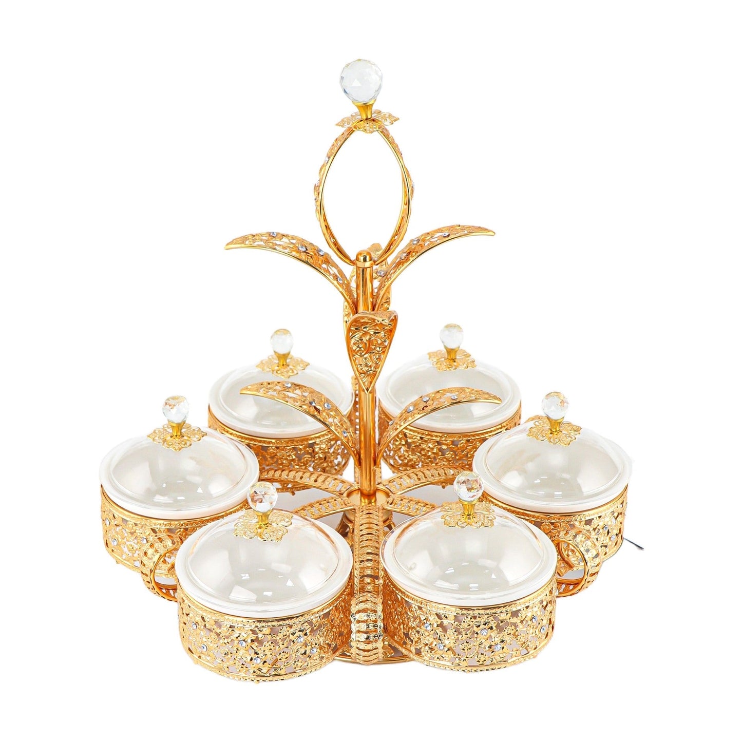 Durane Metal / Plastic Ornate Party Serving Tray Gold S-77 Round 42 x 42 x 44.5 cm 10678