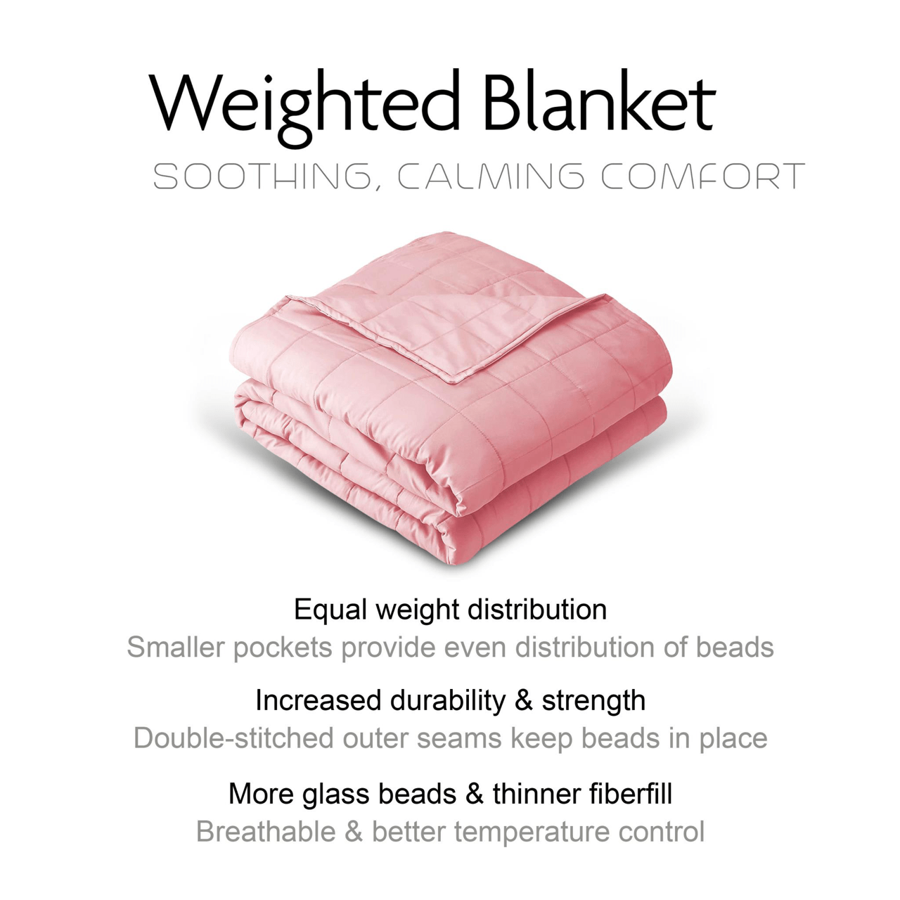 Weighted Blanket 125cm x 150cm 4Kg Pink 4605