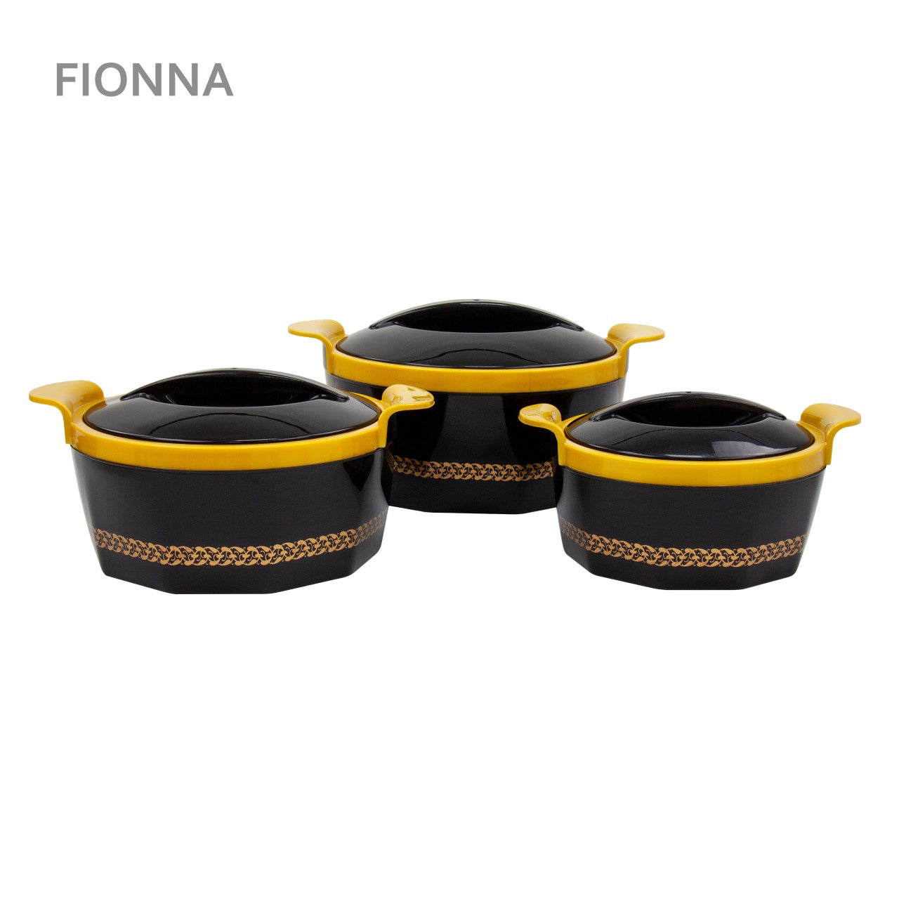 SQ Professional Fionna Hot Pot Set of 3 1.0 - 1.5 - 2.5L Black 9352