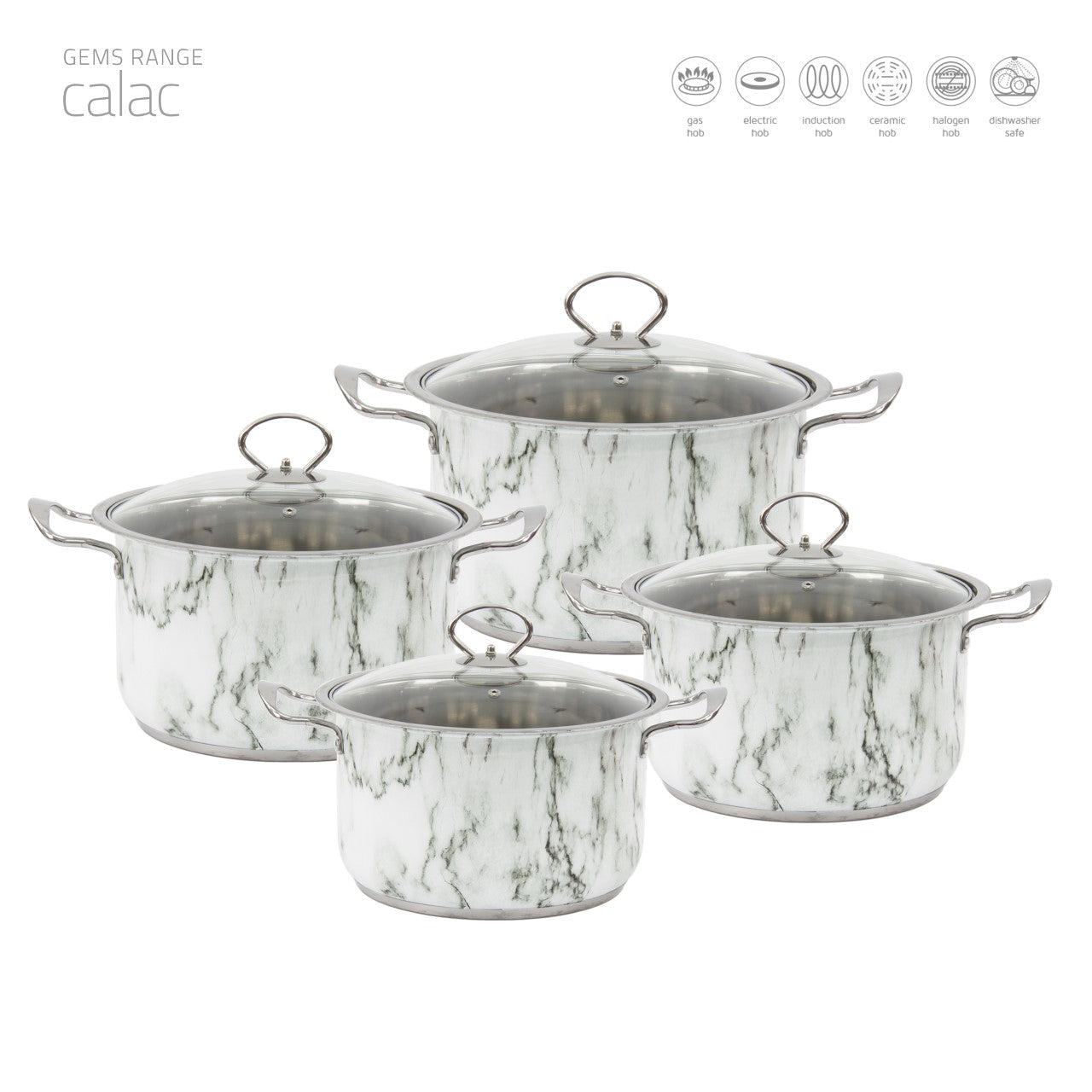 Gems Stainless Steel Stockpot Set 4pc Calac 18-20-22-24cm 9788