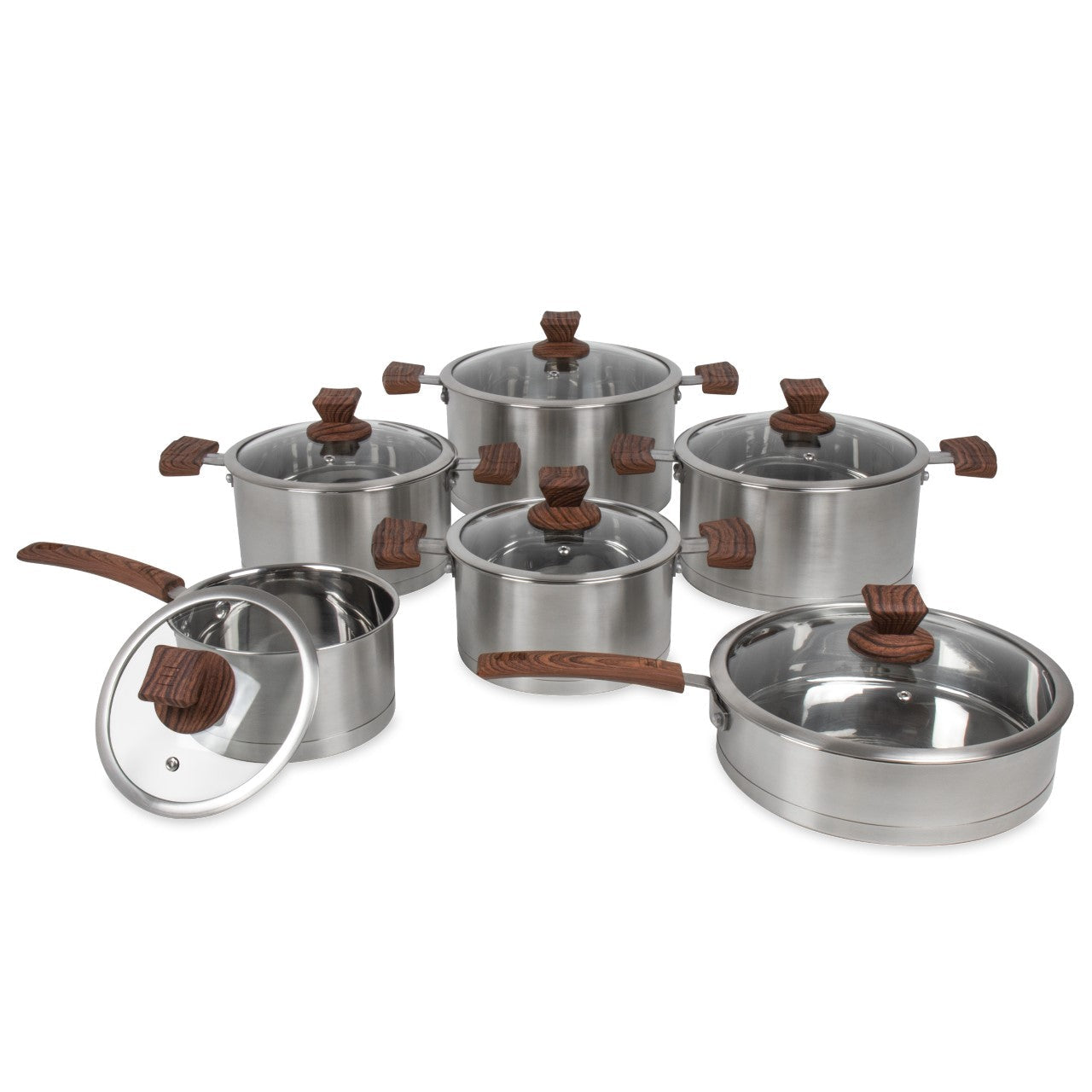 Lustro Touch Stainless Steel Cookware Set 6pc Brown 9965