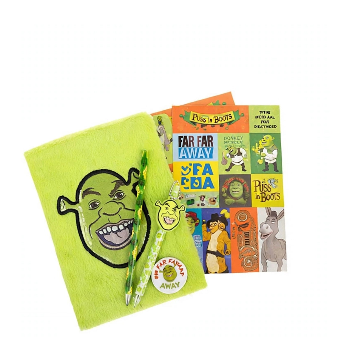 Shrek Fluffy Diary Set with Stickers, Pen & Badge