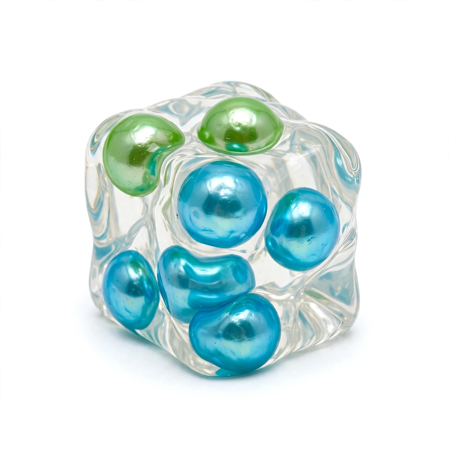 Viral Pearl Crackle Cube - Ocean Mix Colour Squishy Fidget Sensory Toy