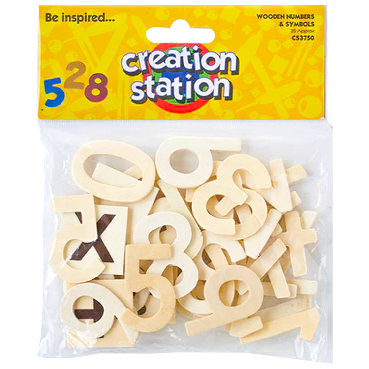 Wooden Numbers And Symbols Bumper Bag ( Craft Clearance Special )