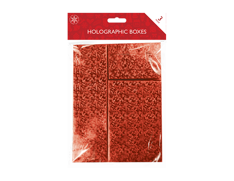 Holographic 3 Pack Gift Boxes Red