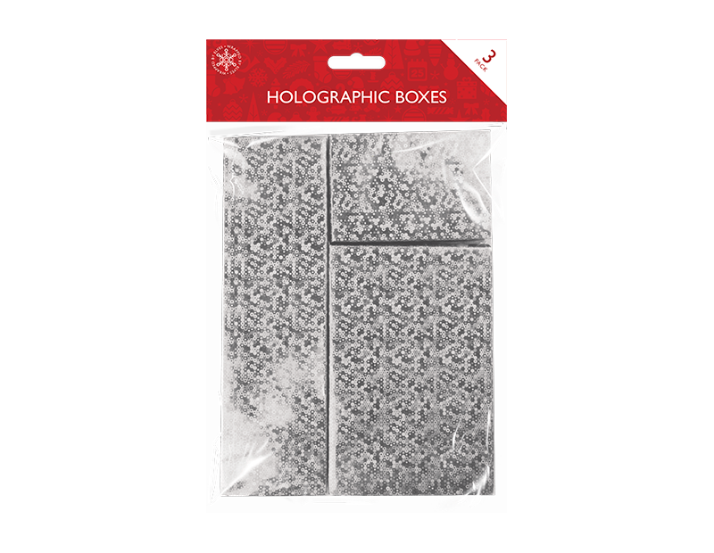 Holographic 3 Pack Gift Boxes Silver