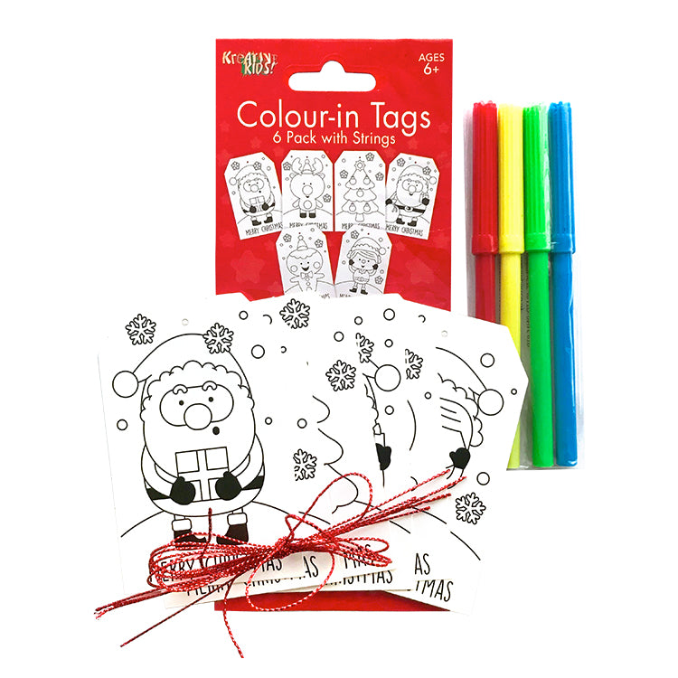 Colour In Xmas Tags Kit ( Pens Not Included )