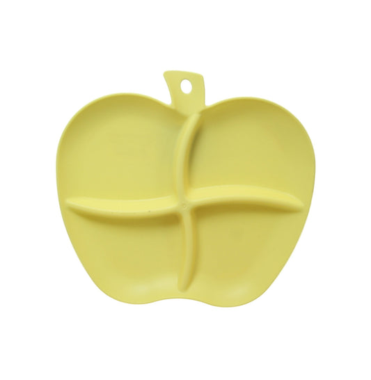 Plastic Sectioned Appetisers Plate Apple Design 22 x 25 cm Assorted Colours 0041