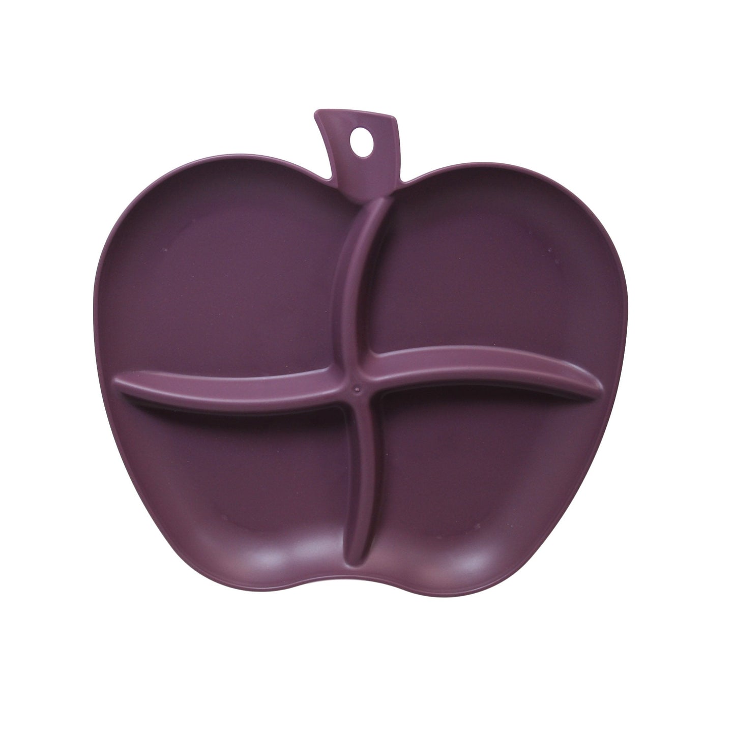 Plastic Sectioned Appetisers Plate Apple Design 22 x 25 cm Assorted Colours 0041