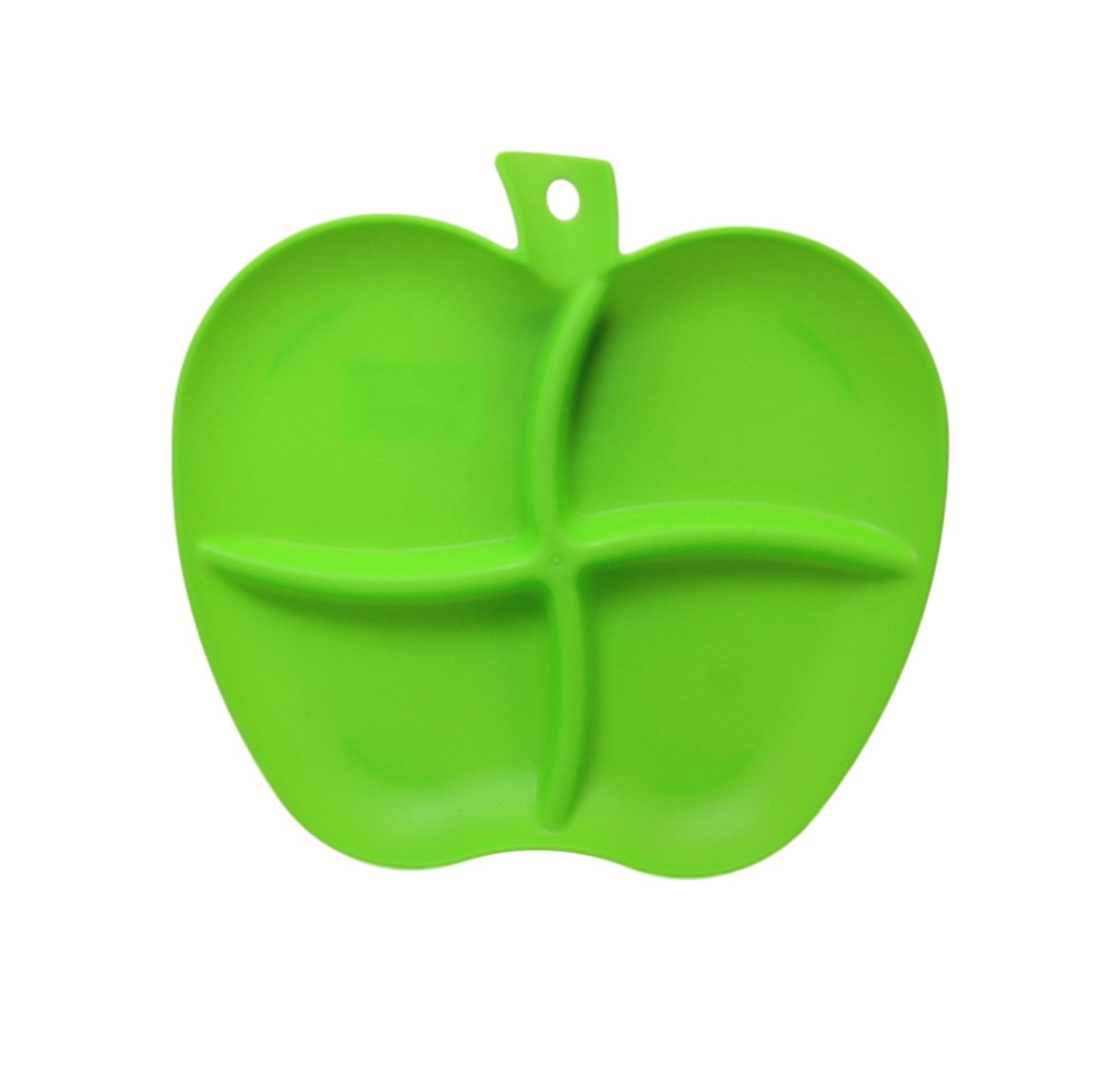 Plastic Sectioned Appetisers Plate Apple Design 22 x 25 cm Assorted Colours 0041